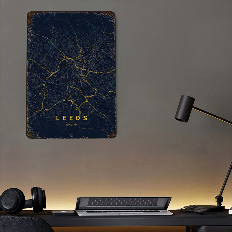 리즈 잉글랜드 지도 아트 3D 프린팅 질감 포스터 맞춤 - Retro Gaming Leeds 리뷰 및 가격