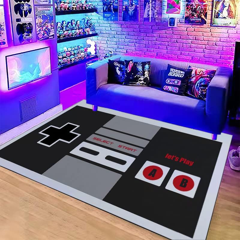 빈티지 NES 컨트롤러 테마 러그, 게임룸 및 침실용  - Retro Gaming Quotes 리뷰 및 가격